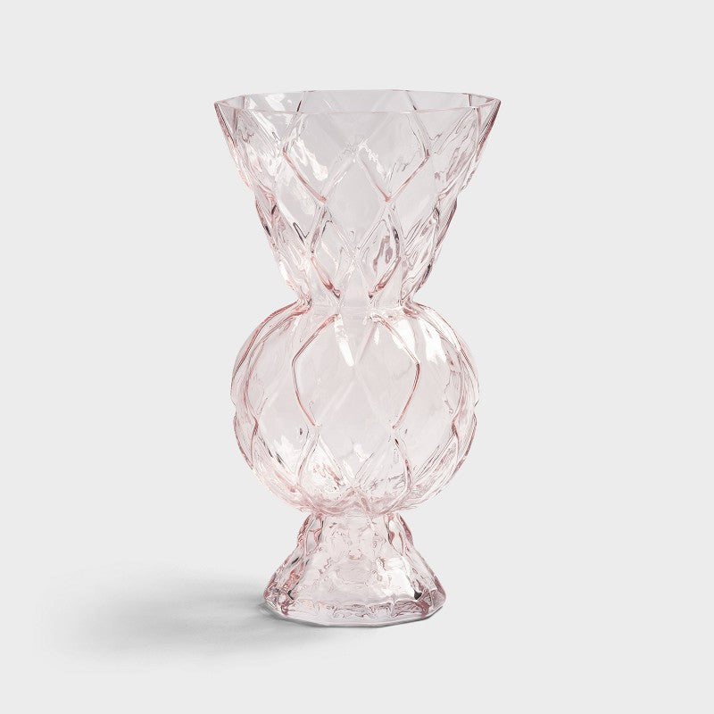 &Klevering Vase Rhombic Glass Pink