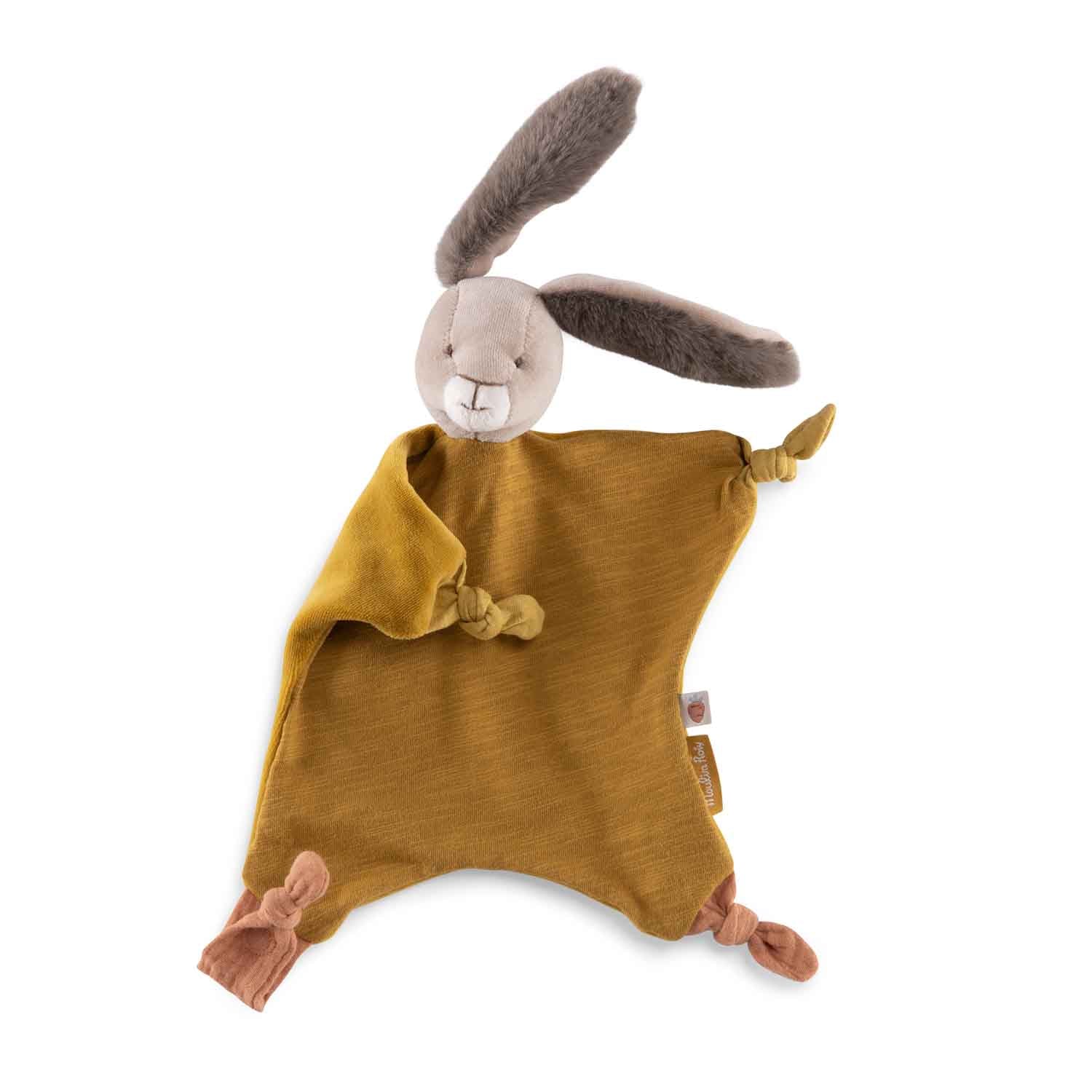 Moulin Roty Ochre rabbit comforter - Trois Petits Lapins
