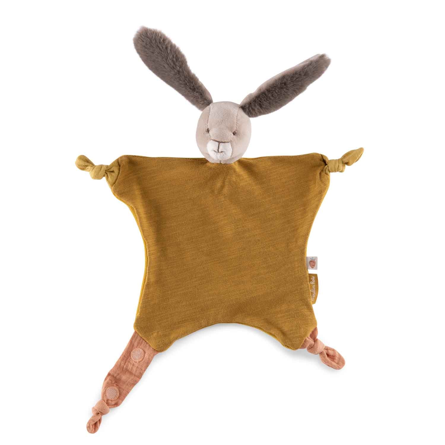 Moulin Roty Ochre rabbit comforter - Trois Petits Lapins
