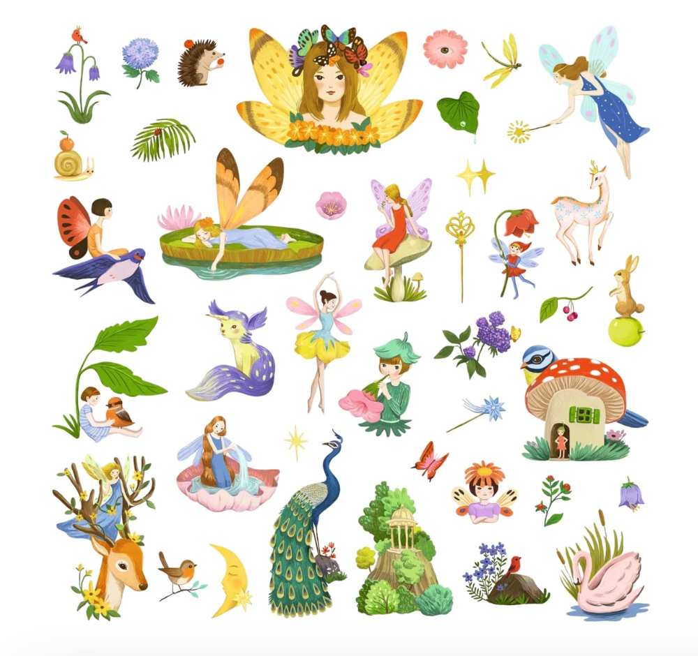 Djeco 160 Stickers On Sheets - Fantasy