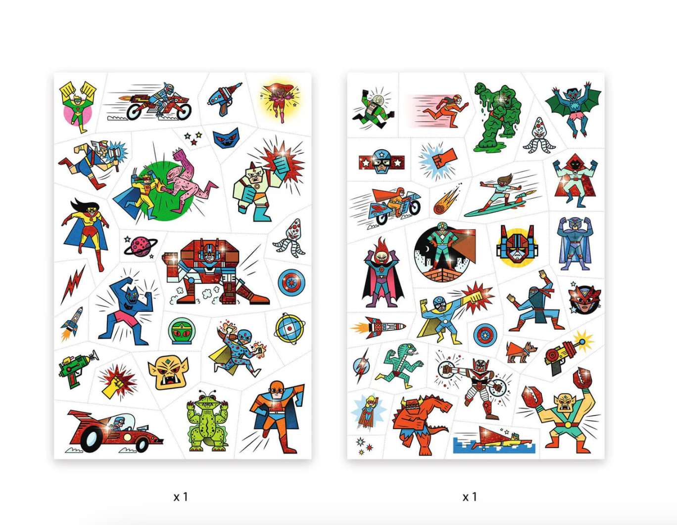 Djeco Heroes vs Villains Temporary Tattoos