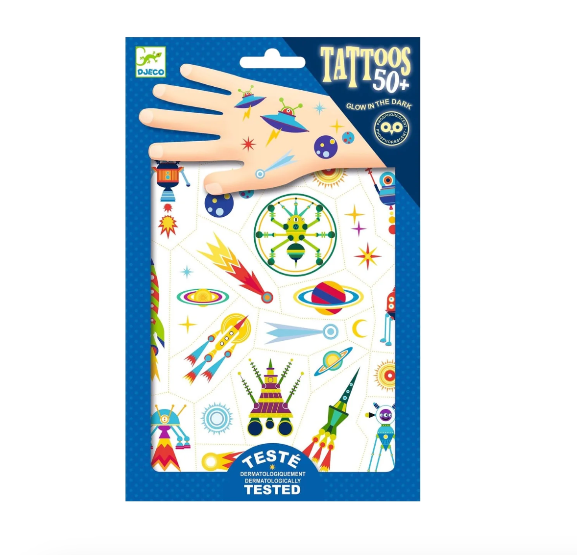 Djeco Tattoos Space Oddity - Glow In The Dark Stickers