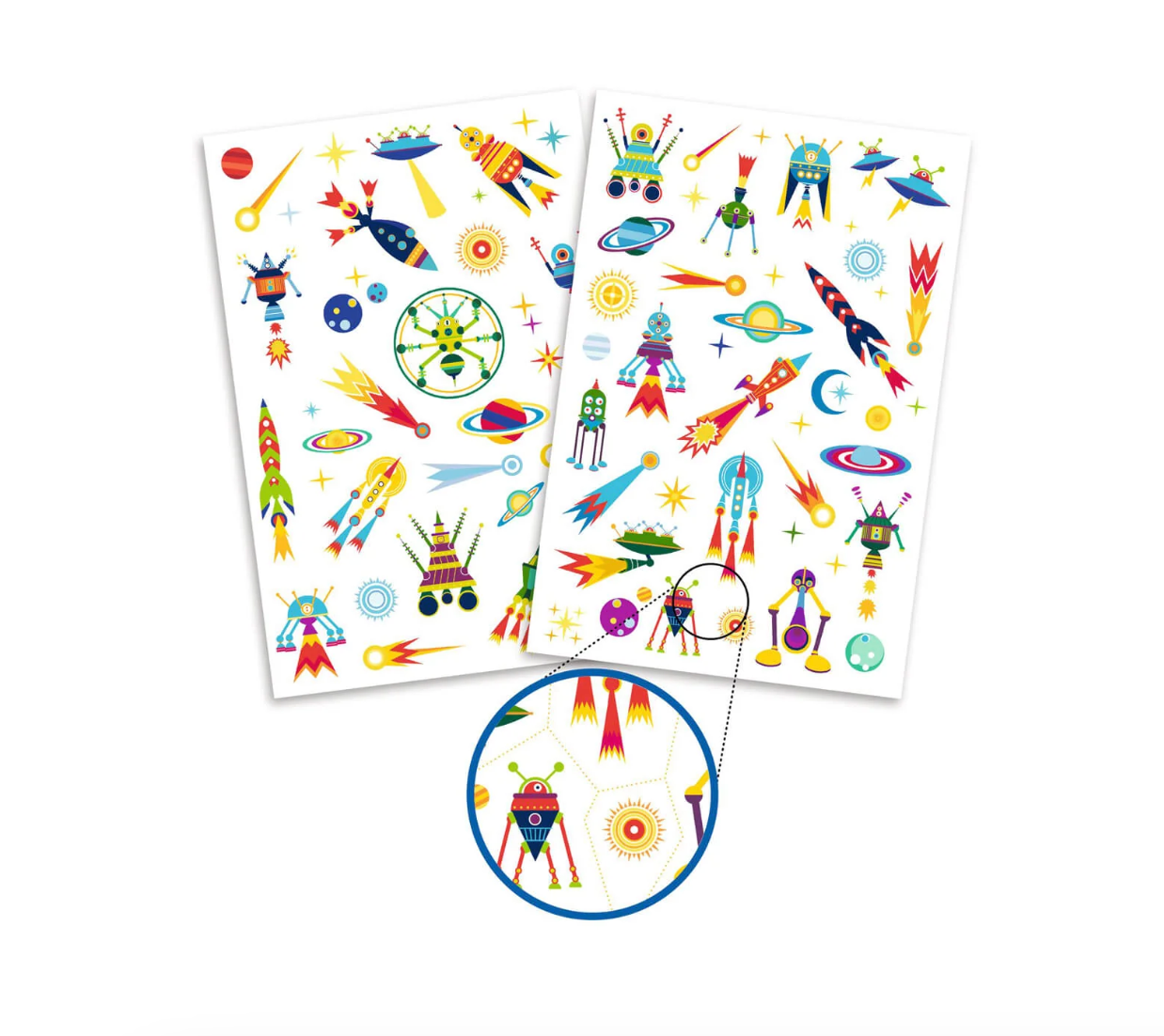 Djeco Tattoos Space Oddity - Glow In The Dark Stickers