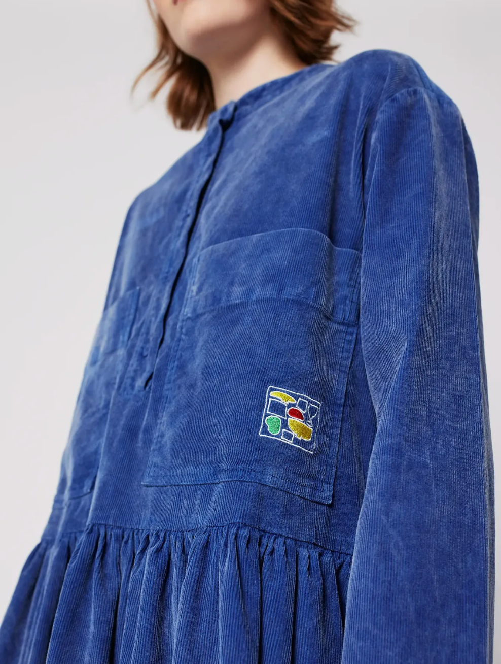 Bobo Choses Blue Corduroy Relaxed Dress