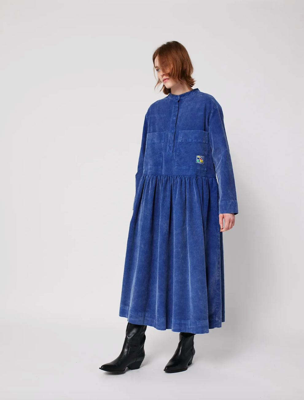 Bobo Choses Blue Corduroy Relaxed Dress
