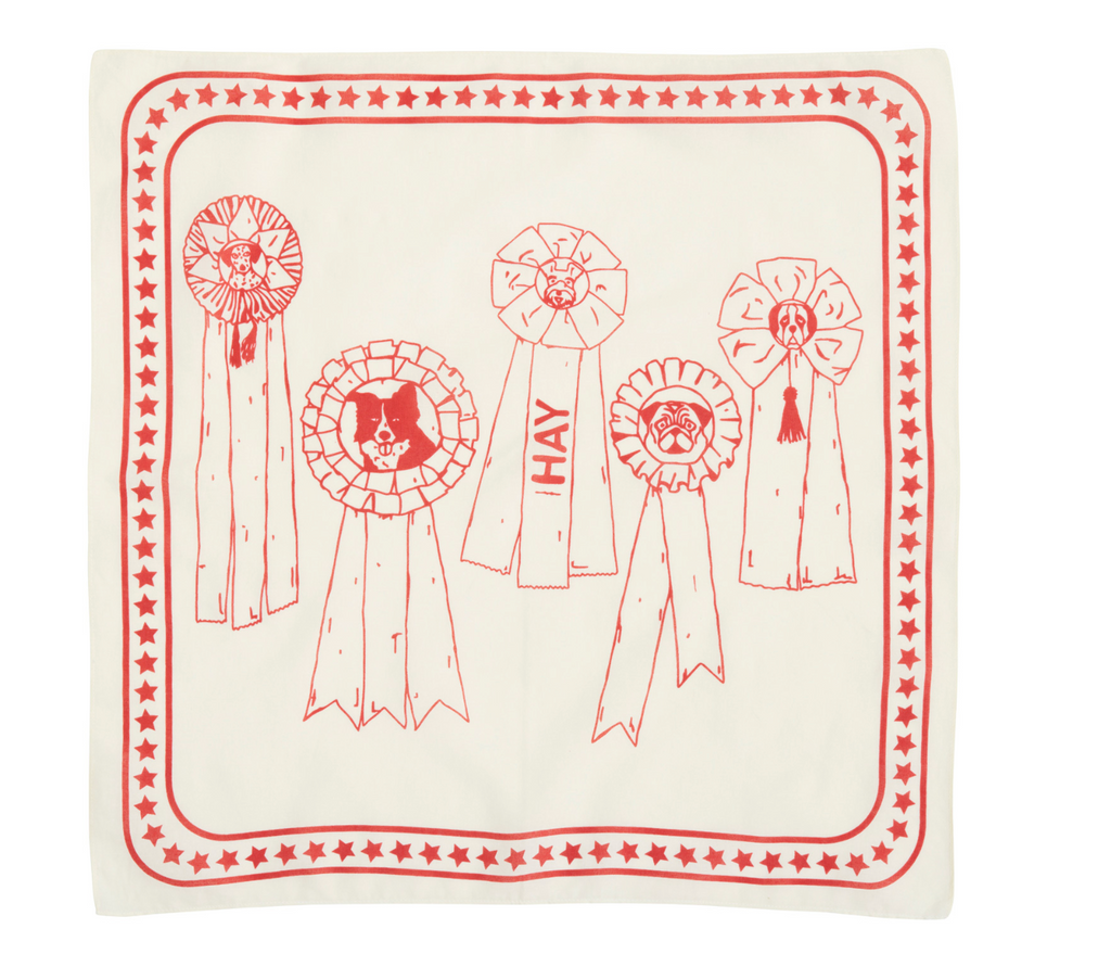 HAY Dogs scarf, 55 x 55 cm, off-white