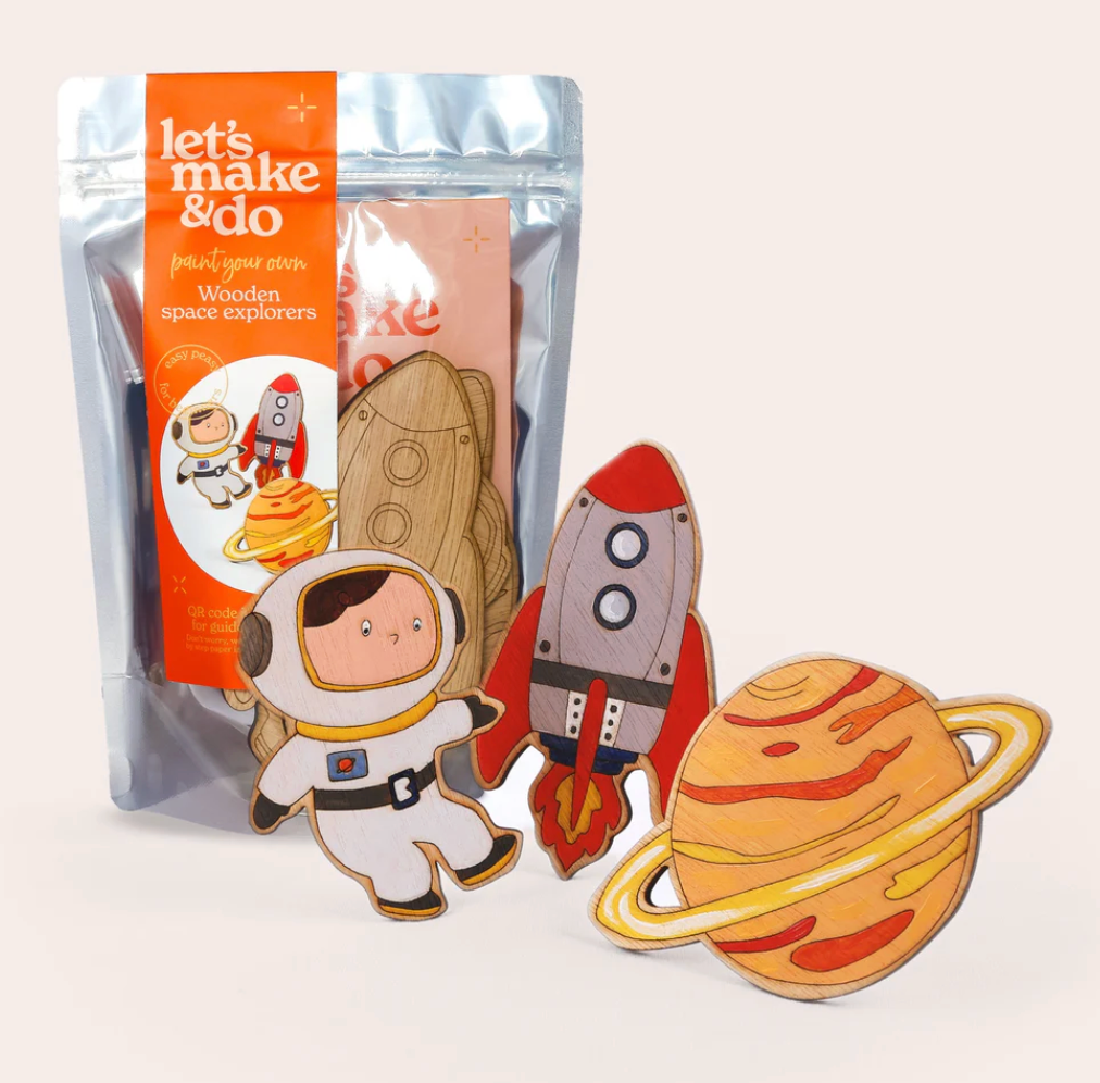 Let's Make & Do Kids Paint Your Own Wooden Space Kit