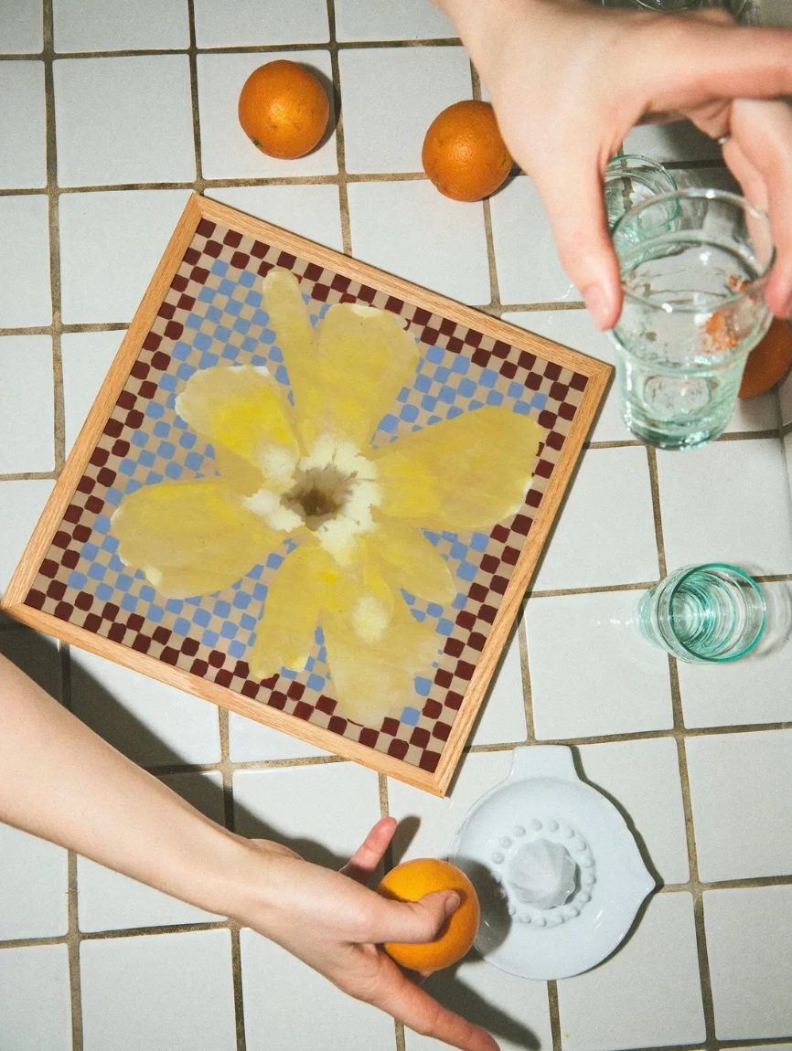 Paper collective - Flower with checks 50x50cm