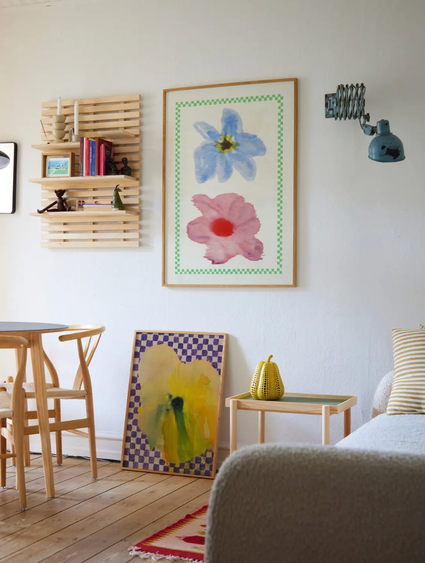 Paper collective - Flowers with checks print 30x40cm