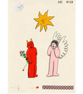 Angel Devil Flowers Wish Card