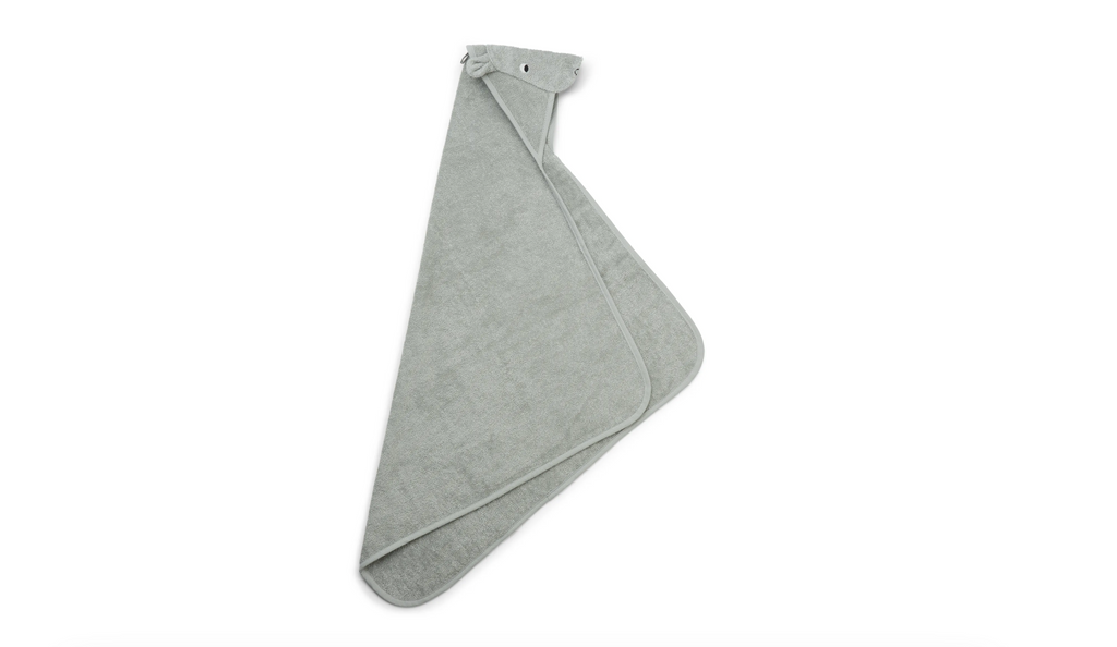 Liewood Albert Hooded Towel - Hippo Dove Blue