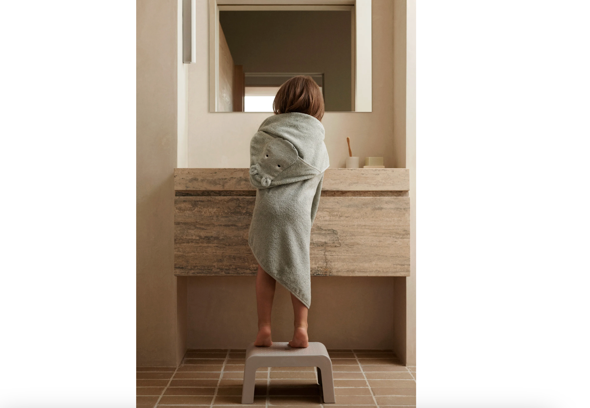 Liewood Albert Hooded Towel - Hippo Dove Blue