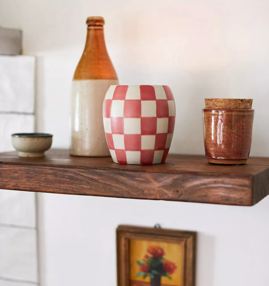 Paddywax Checkmate Checkered Porcelain Candle (311g) - Rose & Santal