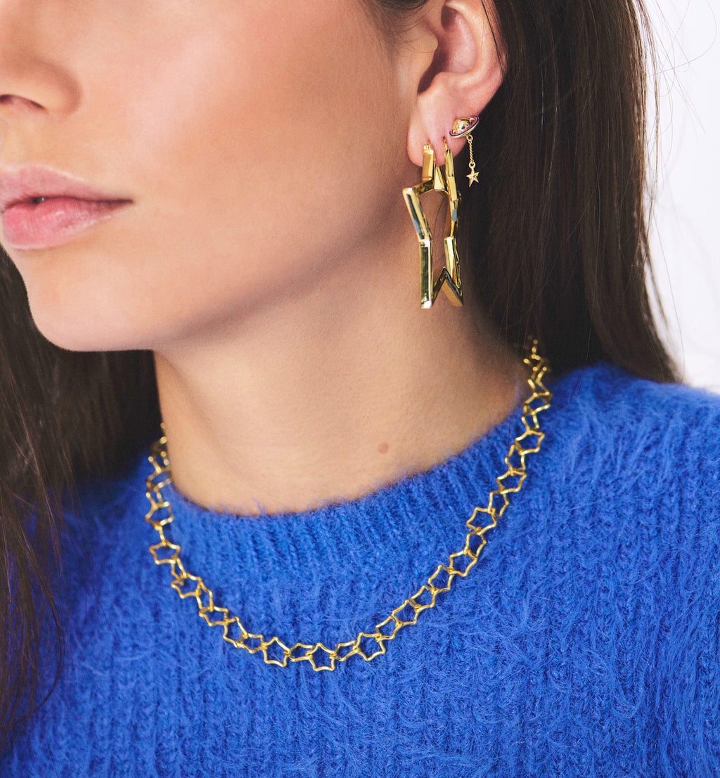 Anna + Nina Linked Chunky Stars Necklace