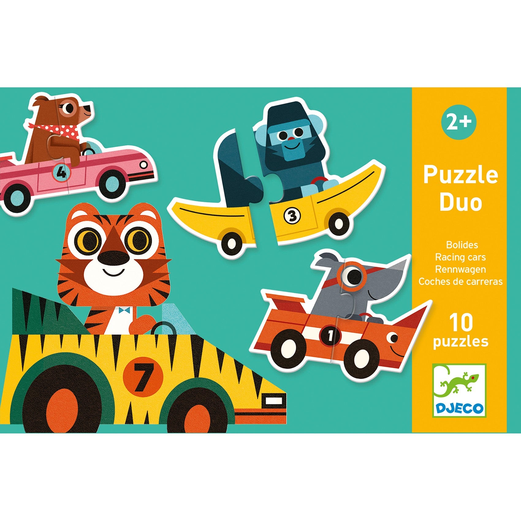 Djeco 10 Duo Puzzles - Racing Cars