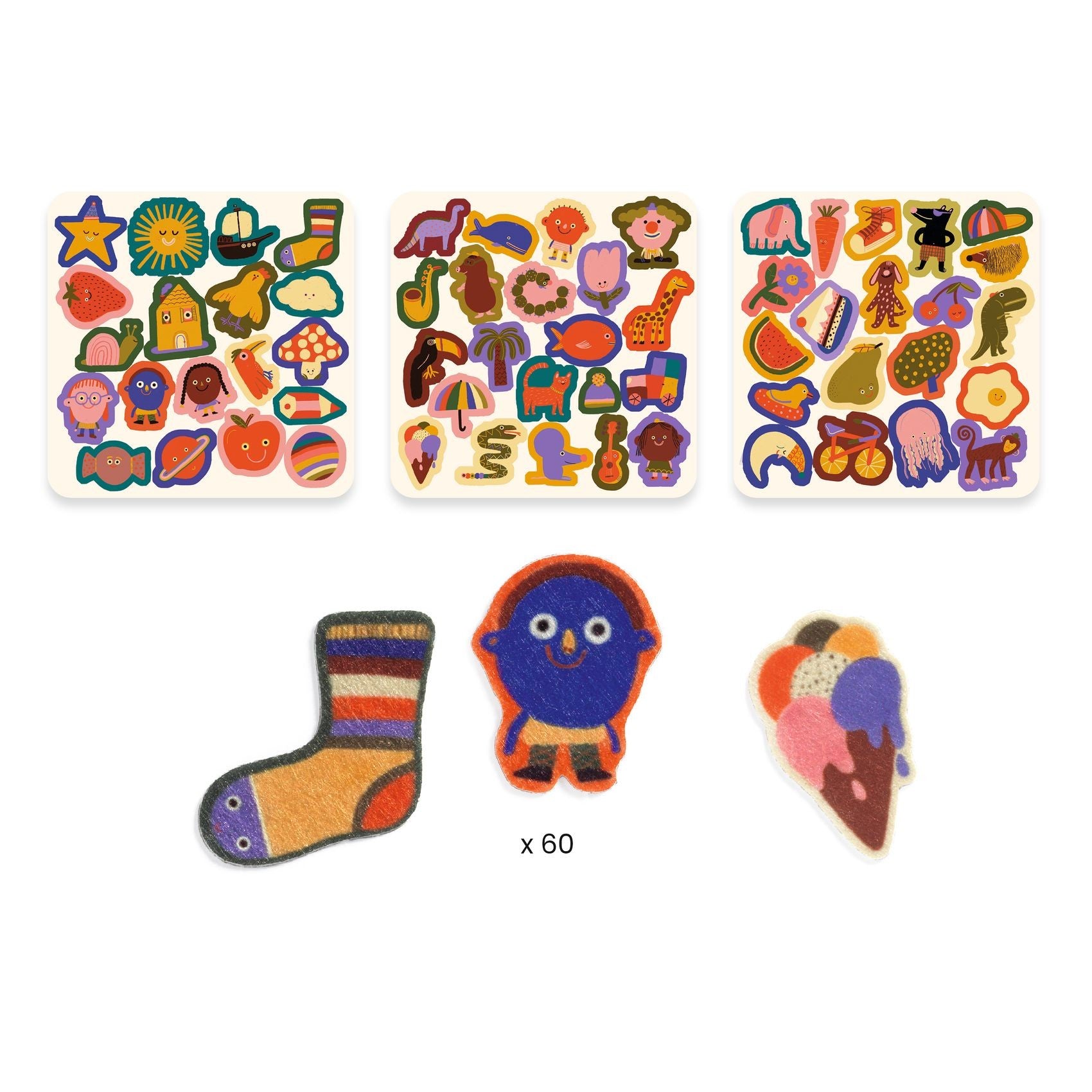 Djeco Felt Stickers - The Silly Ones!