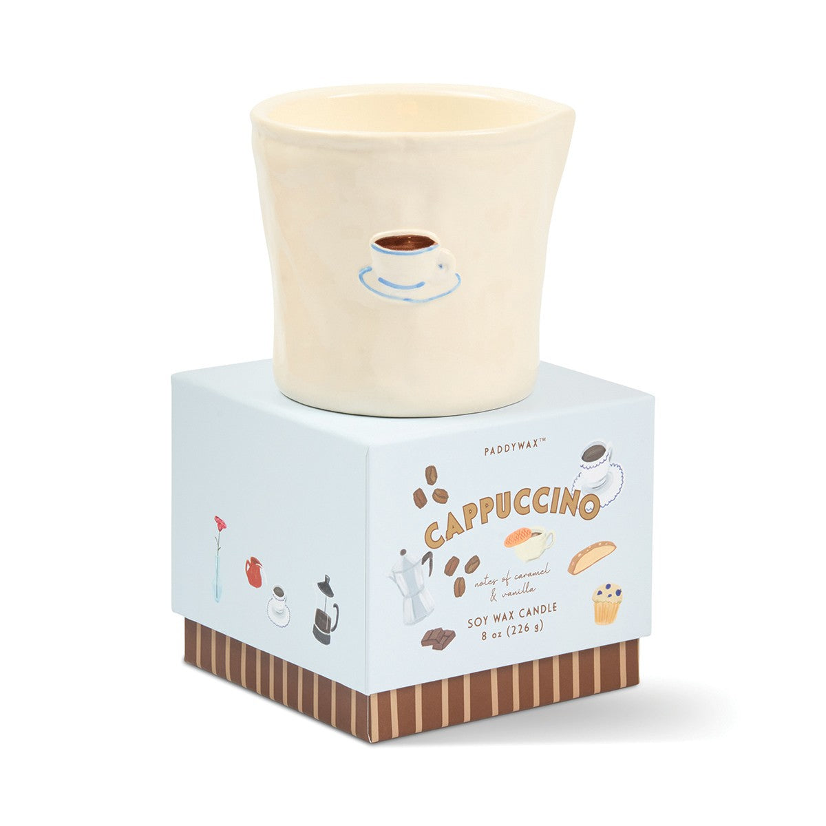 Paddywax Bistro 8oz/226g Cappuccino Ceramic Candle - Chocolate & Cherry