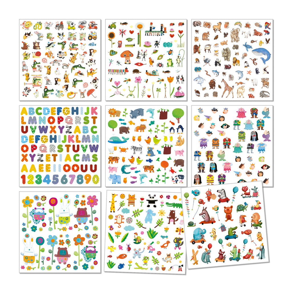 Djeco 1000 Coloured Stickers - For Little Ones