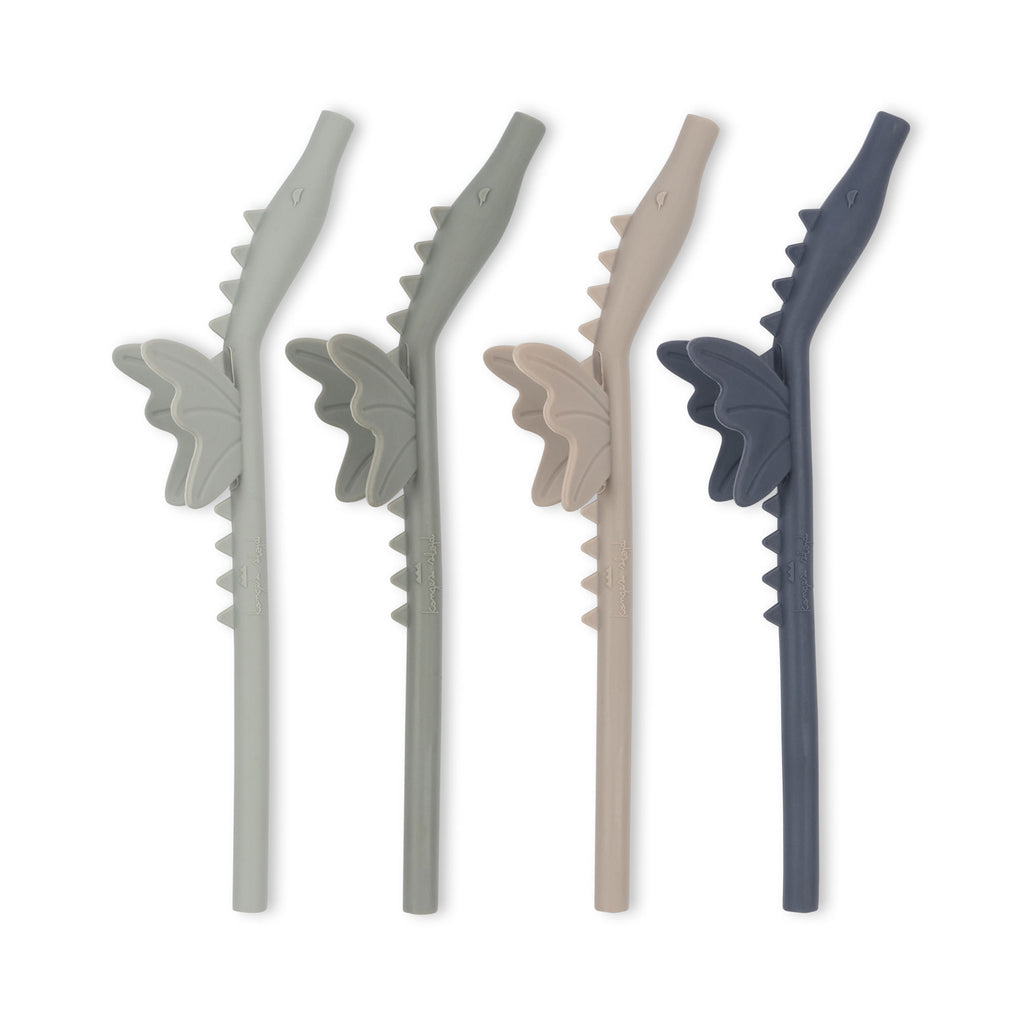 Konges Sløjd 4 Pack Silicone Straws Dragon