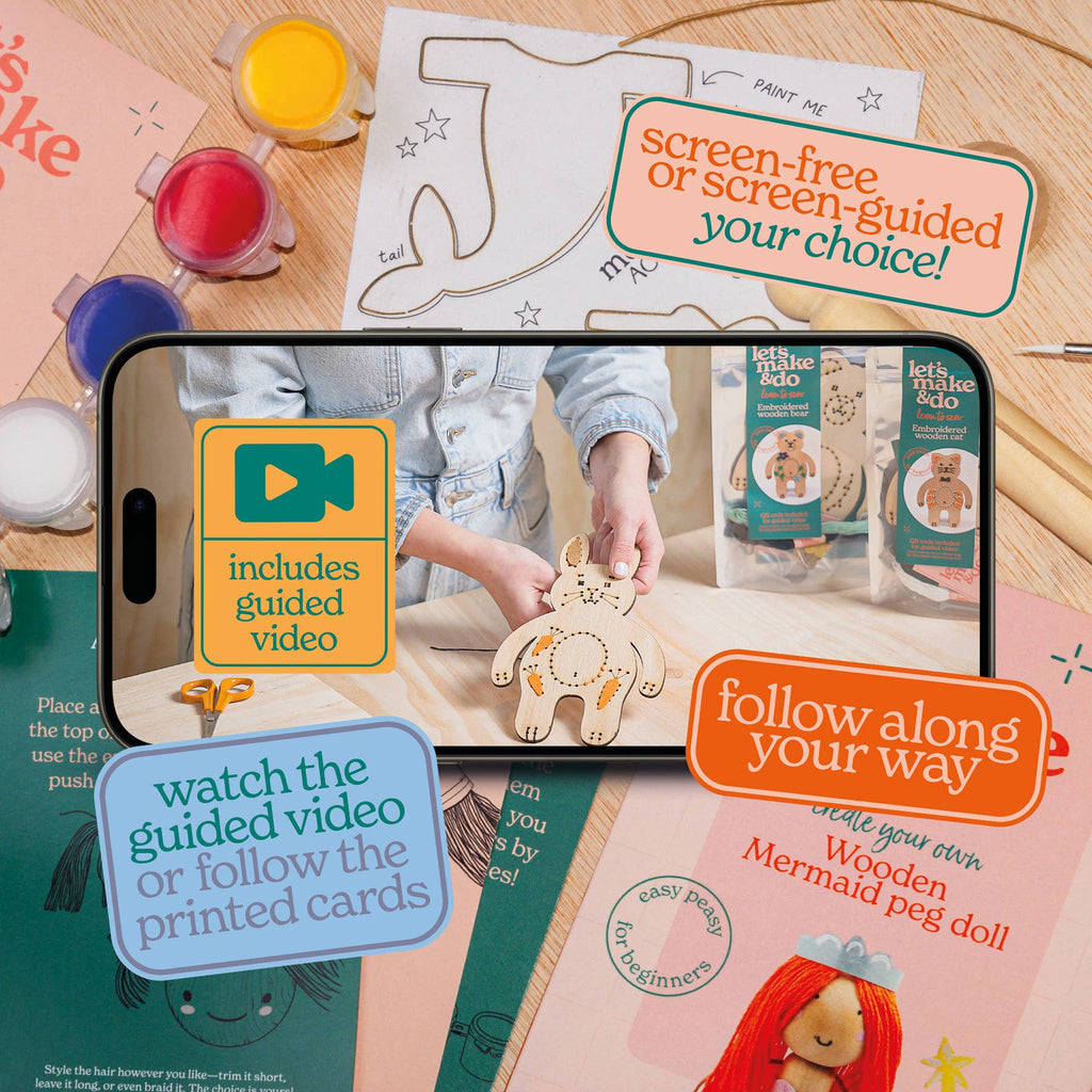 Make Your Own Mermaid Craft Kit - Wooden Painting Gift Set