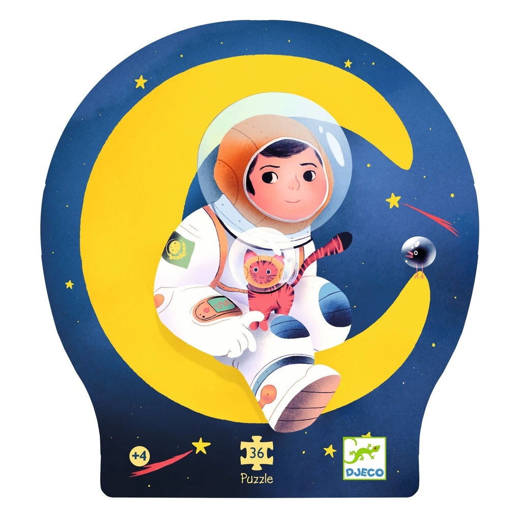 Djeco Silhouette 24 Piece Puzzle - Astronaut On The Moon