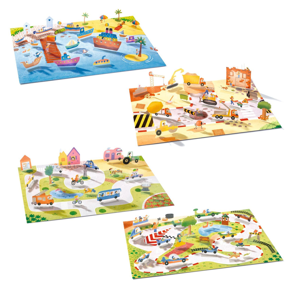 Djeco Lift Up Stickers Vehicles
