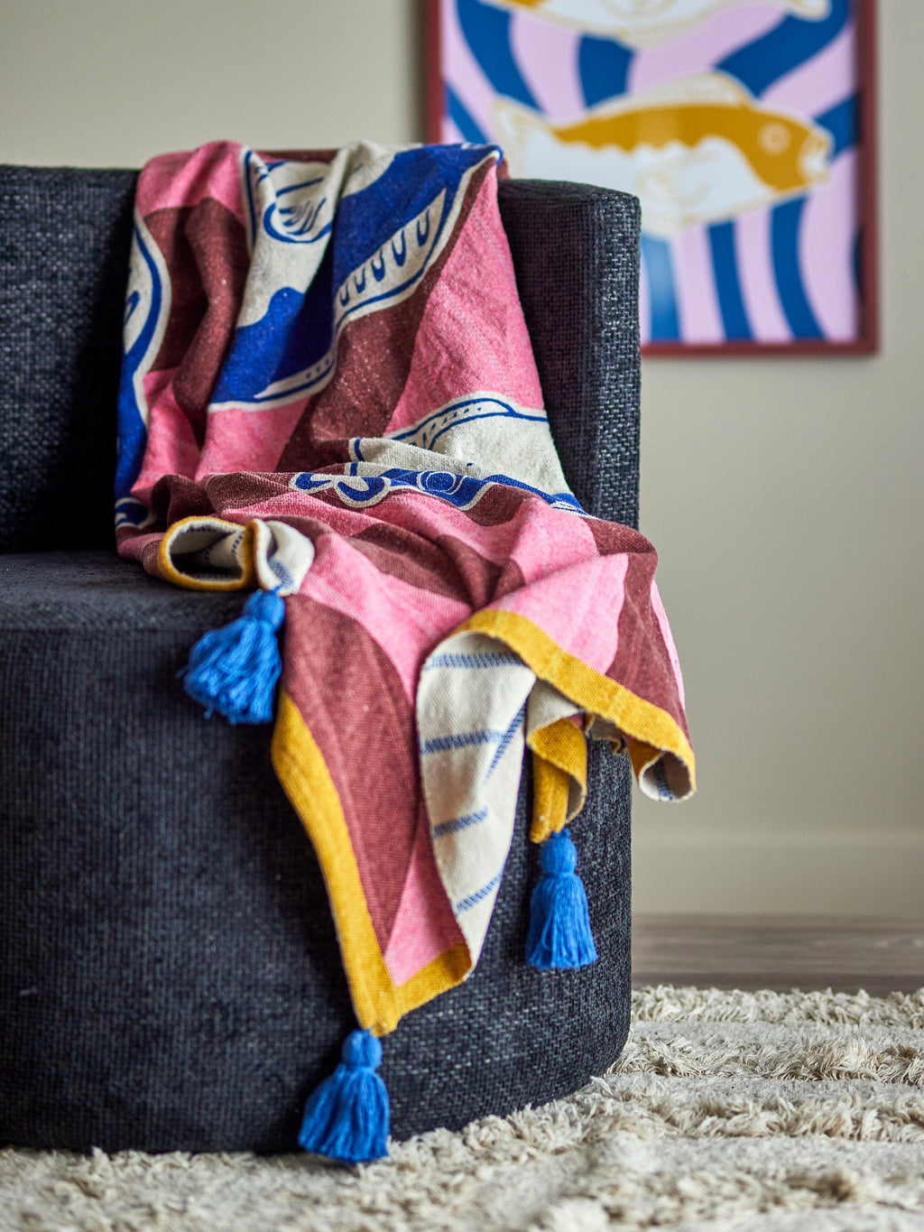 Bloomingville Remy Throw, Multi, Recycled Cotton