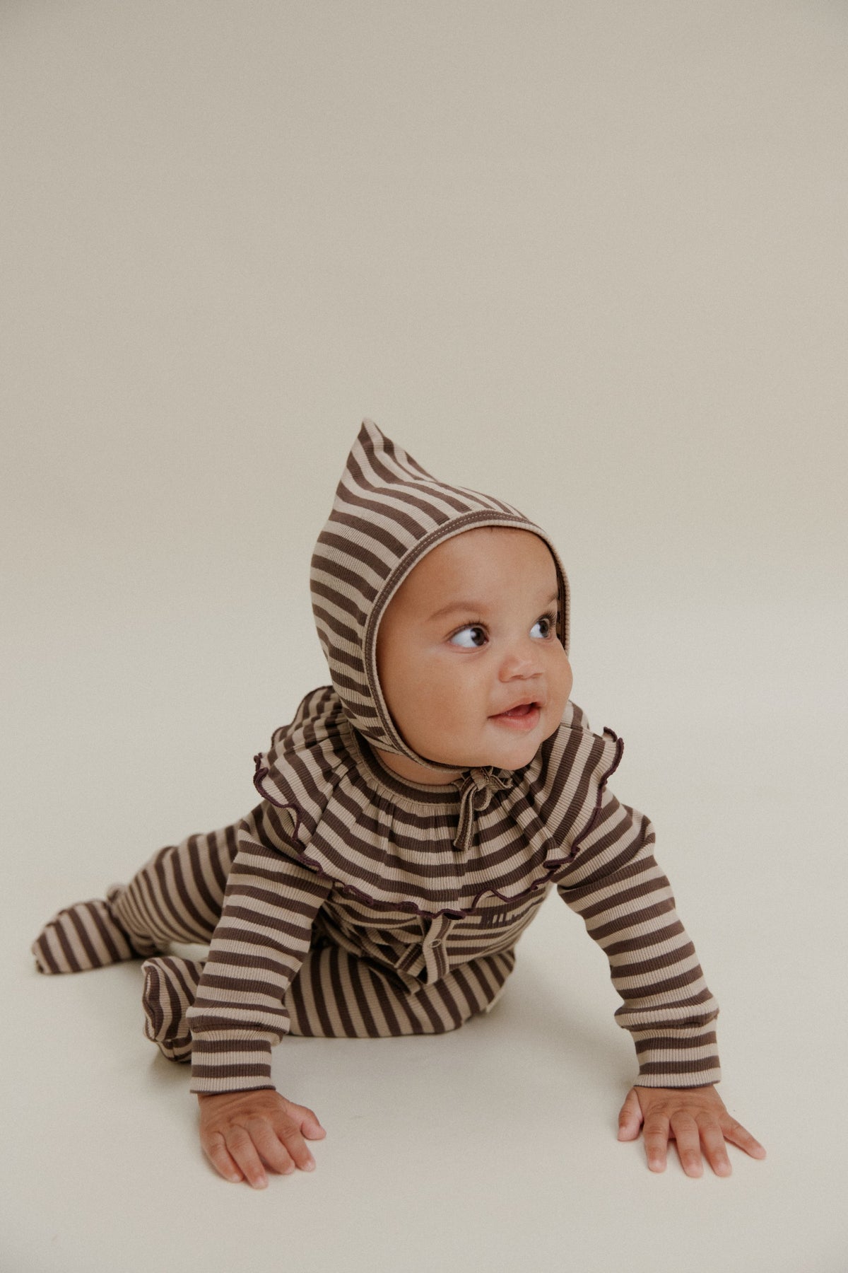 Claude & Co Pixie Acorn Stripe Bonnet