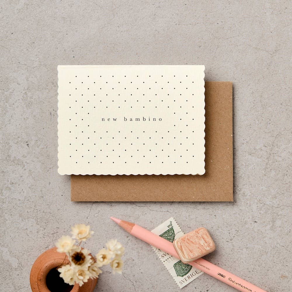 New Bambino Scallop Mini New Baby Card