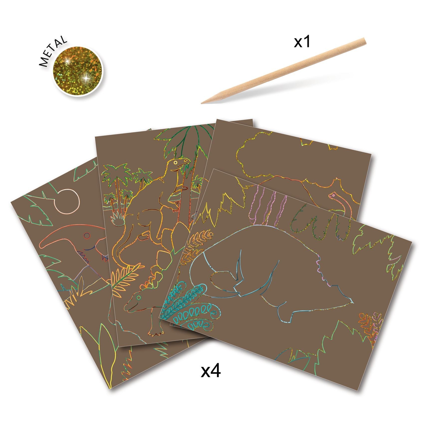 Djeco When Dinosaurs Reigned Scratch Card Set