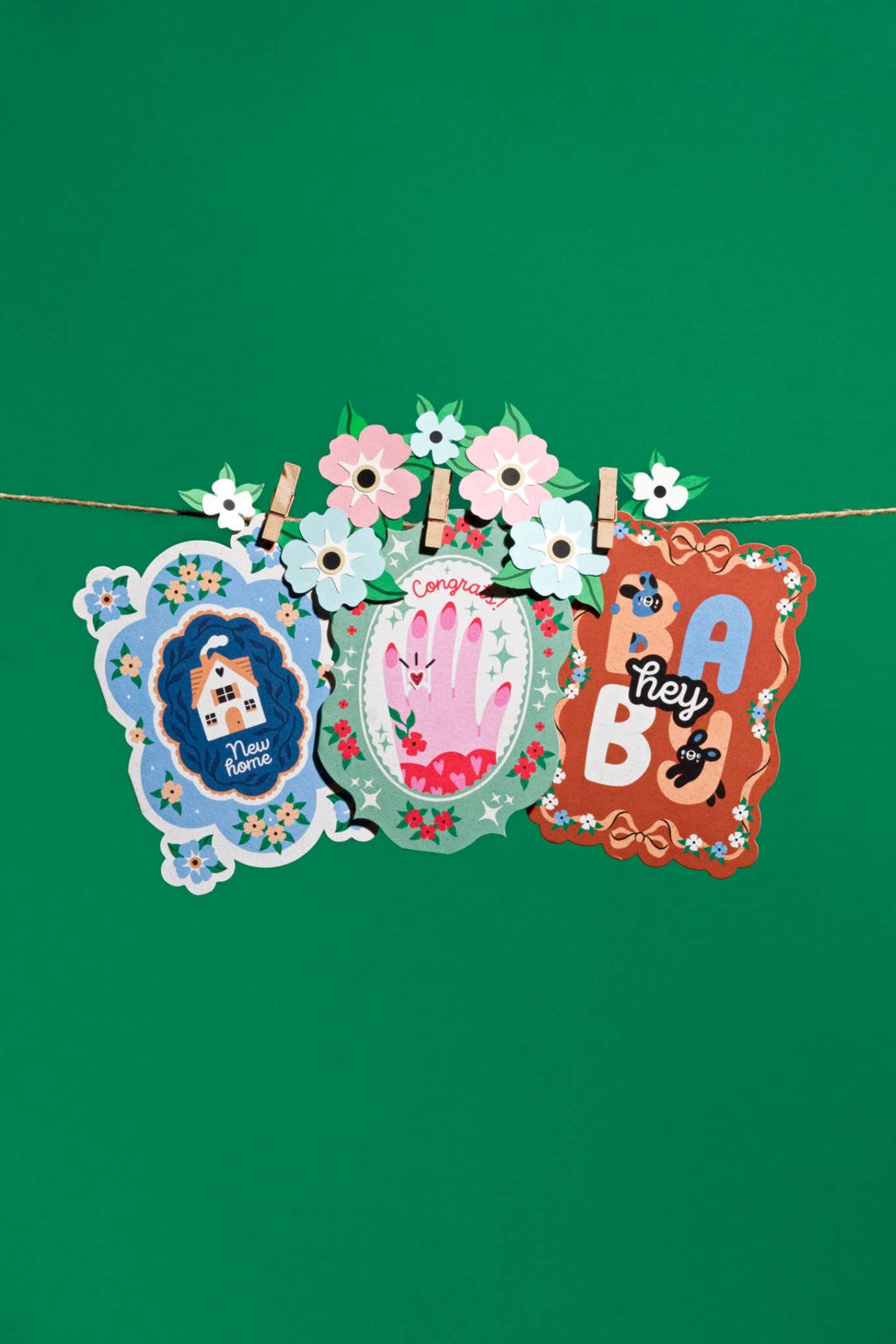 Hey Baby Card | New Baby Card | Unisex Baby Cards