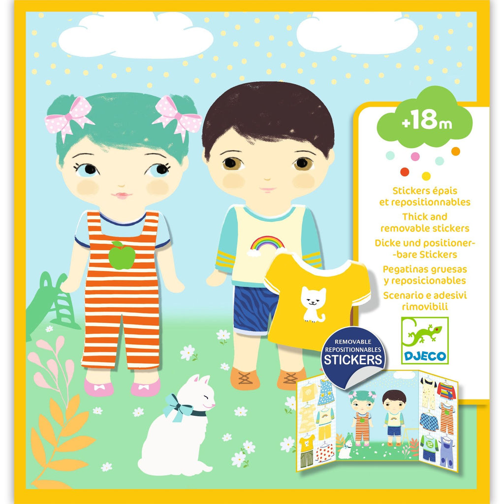 Djeco Easy To Peel Sticker Play Board - Clothes