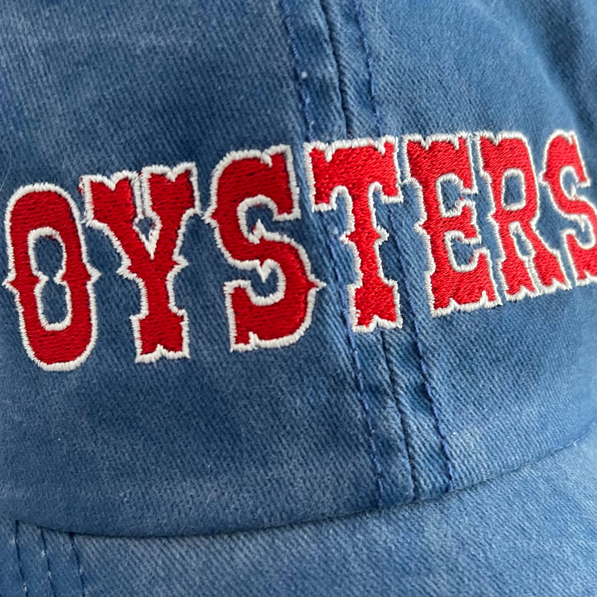 Oysters Baseball Cap Dad Hat seafood Restaurant coastal: Pigment dyed Royal blue