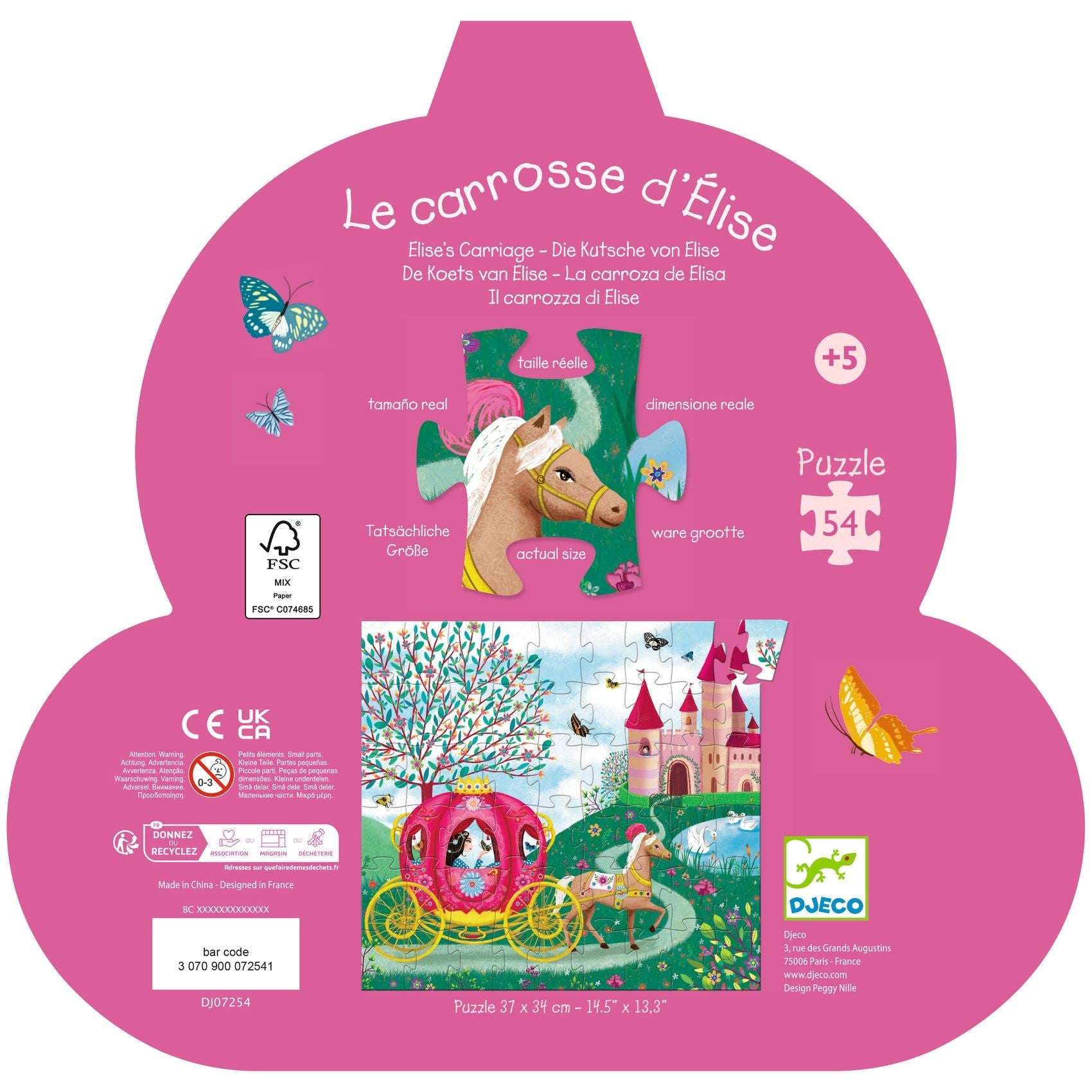 Djeco Silhouette 54 Pieces Puzzle - Elises Carriage