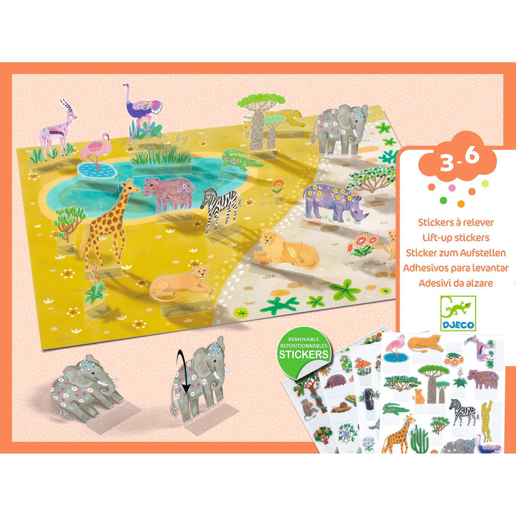 Djeco Lift Up Stickers Animals