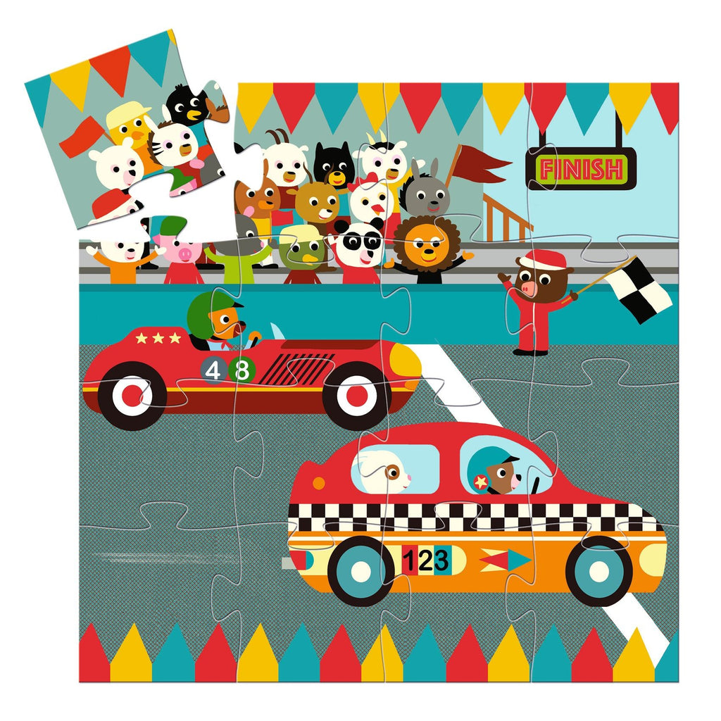 Djeco Silhouette 16 Piece Puzzle - Racing Car