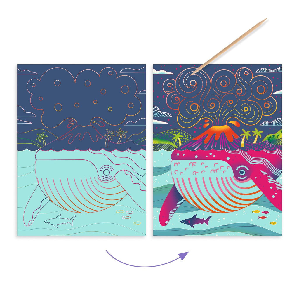 Djeco Colour Scratch Boards - Topsy Turvy