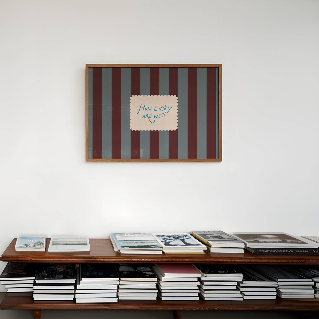 How Lucky Are We Striped Print