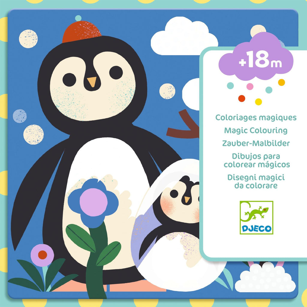 Djeco Peekaboo Baby Animals Magic Colouring Set