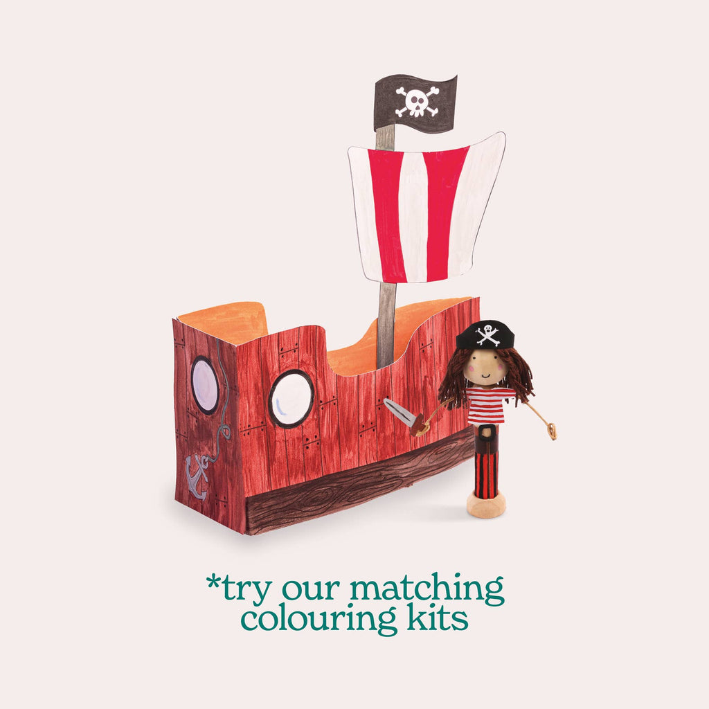 Make Your Own Pirate Craft Kit - Wooden Painting Gift Set