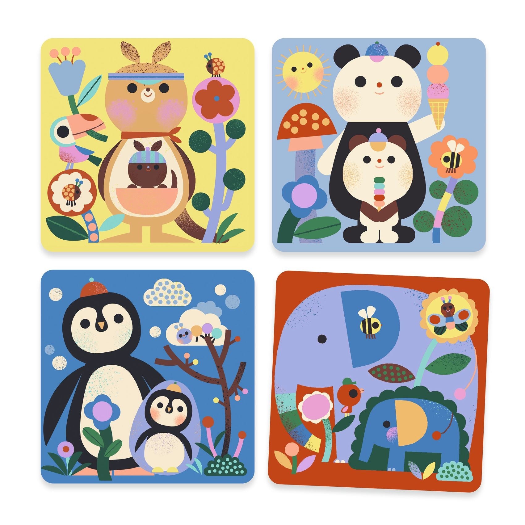 Djeco Peekaboo Baby Animals Magic Colouring Set