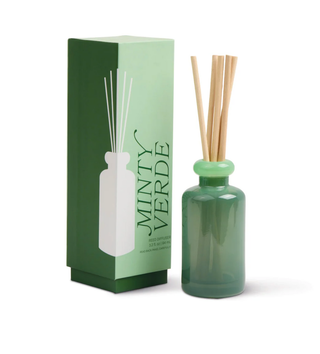 Paddywax Glass Diffuser Dark Green and Bright Green - Minty Verde