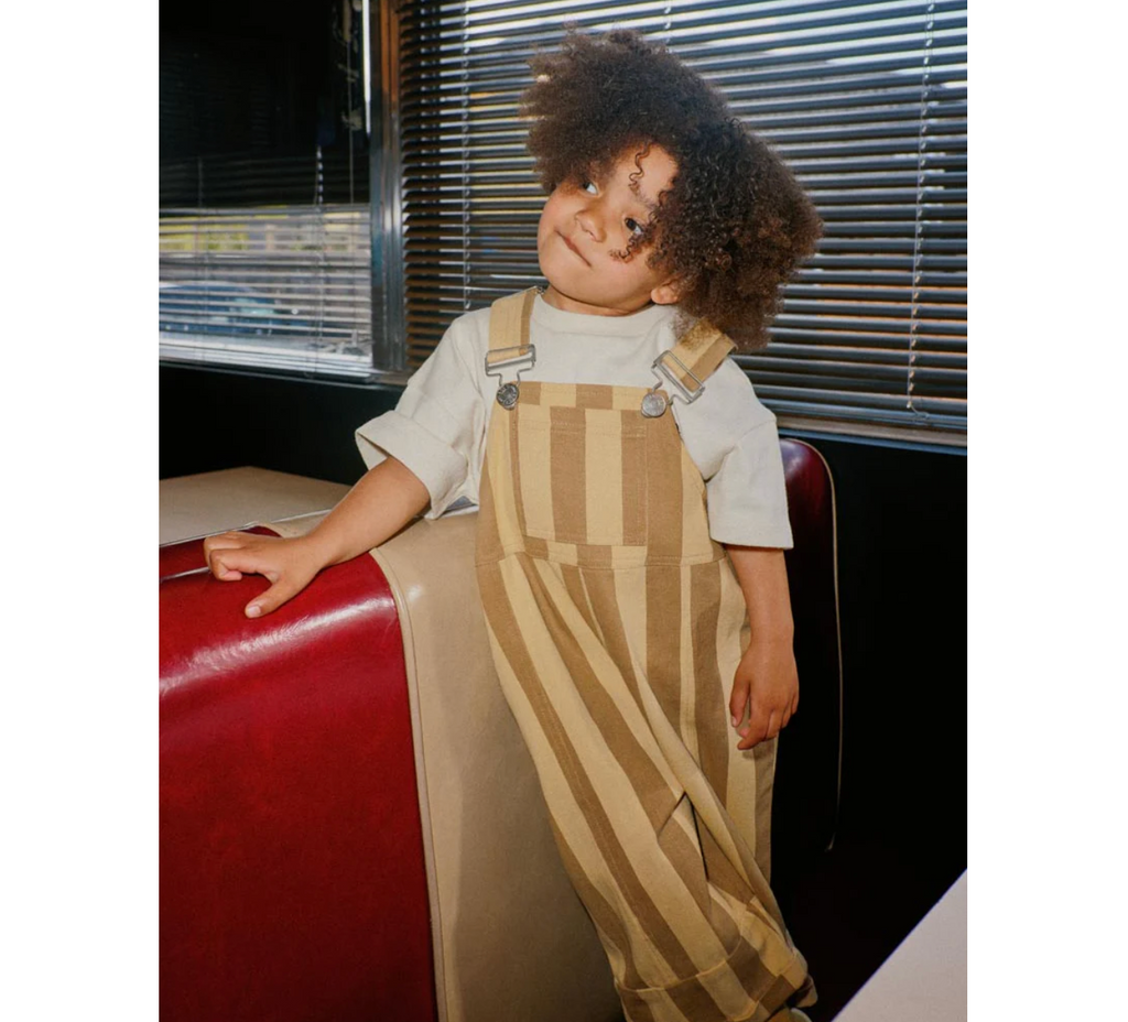 Claude & Co Blythe Banoffee Stripe Dungaree