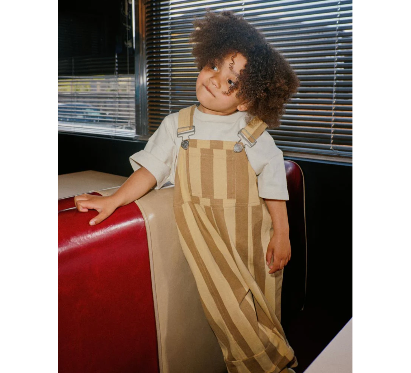 Claude & Co Blythe Banoffee Stripe Dungaree