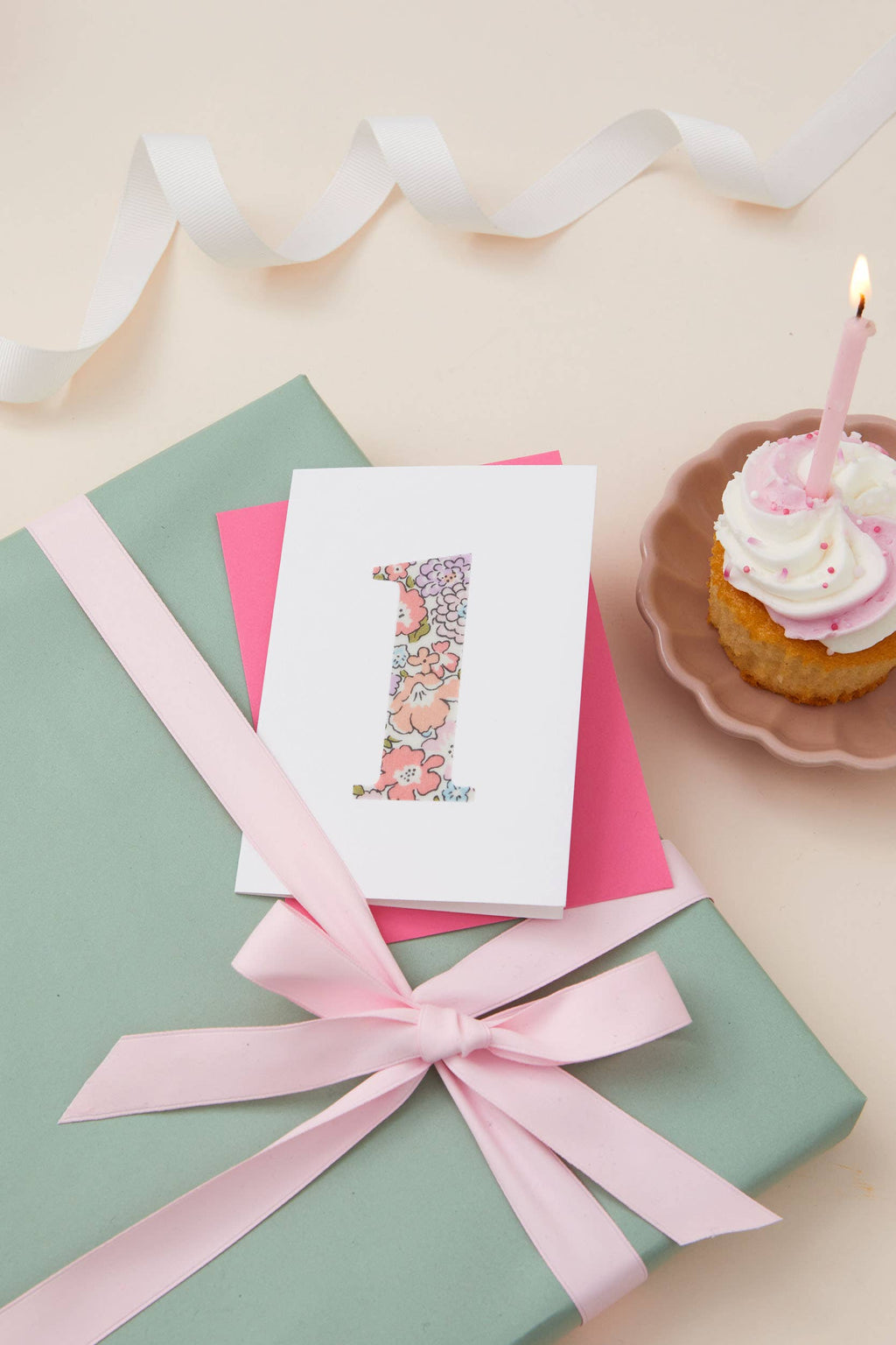 Age 1 Birthday Card | Liberty Fabric Number | A7