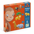Djeco Marmoset & Friends 6 Animal-Shaped Puzzles 4, 6, 9 Pcs