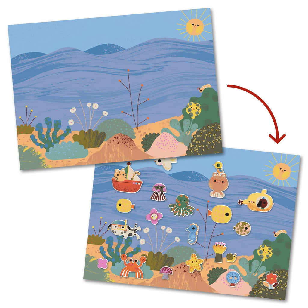Djeco Repositionable Stickers Board - Summertime