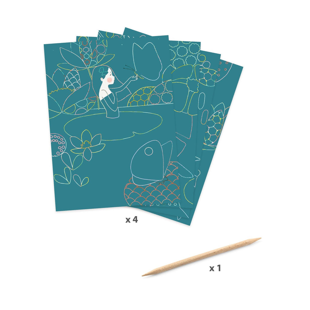 Djeco The Pond Scratch Card Set