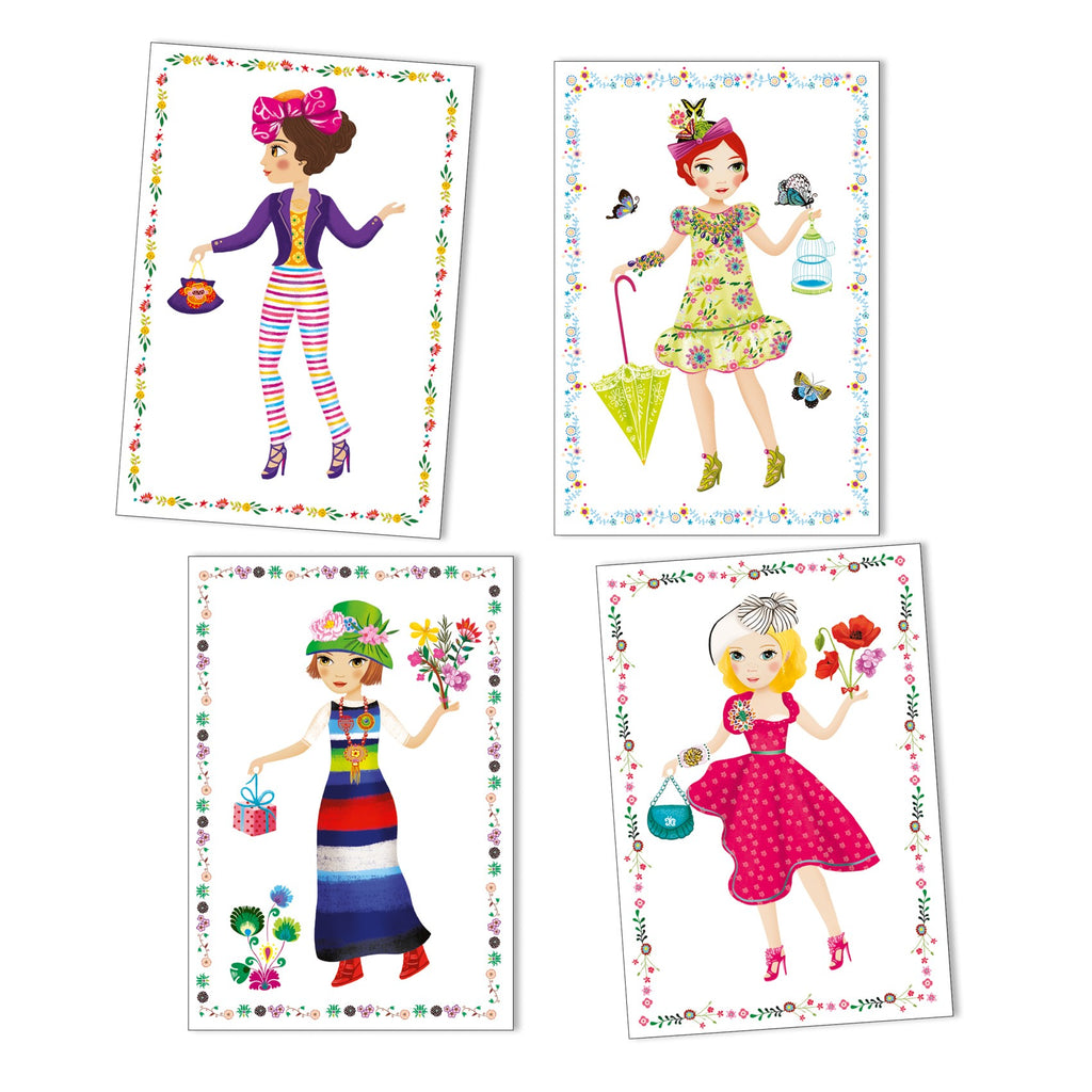 Djeco Massive Fashion Paper Dolls Craft Activity
