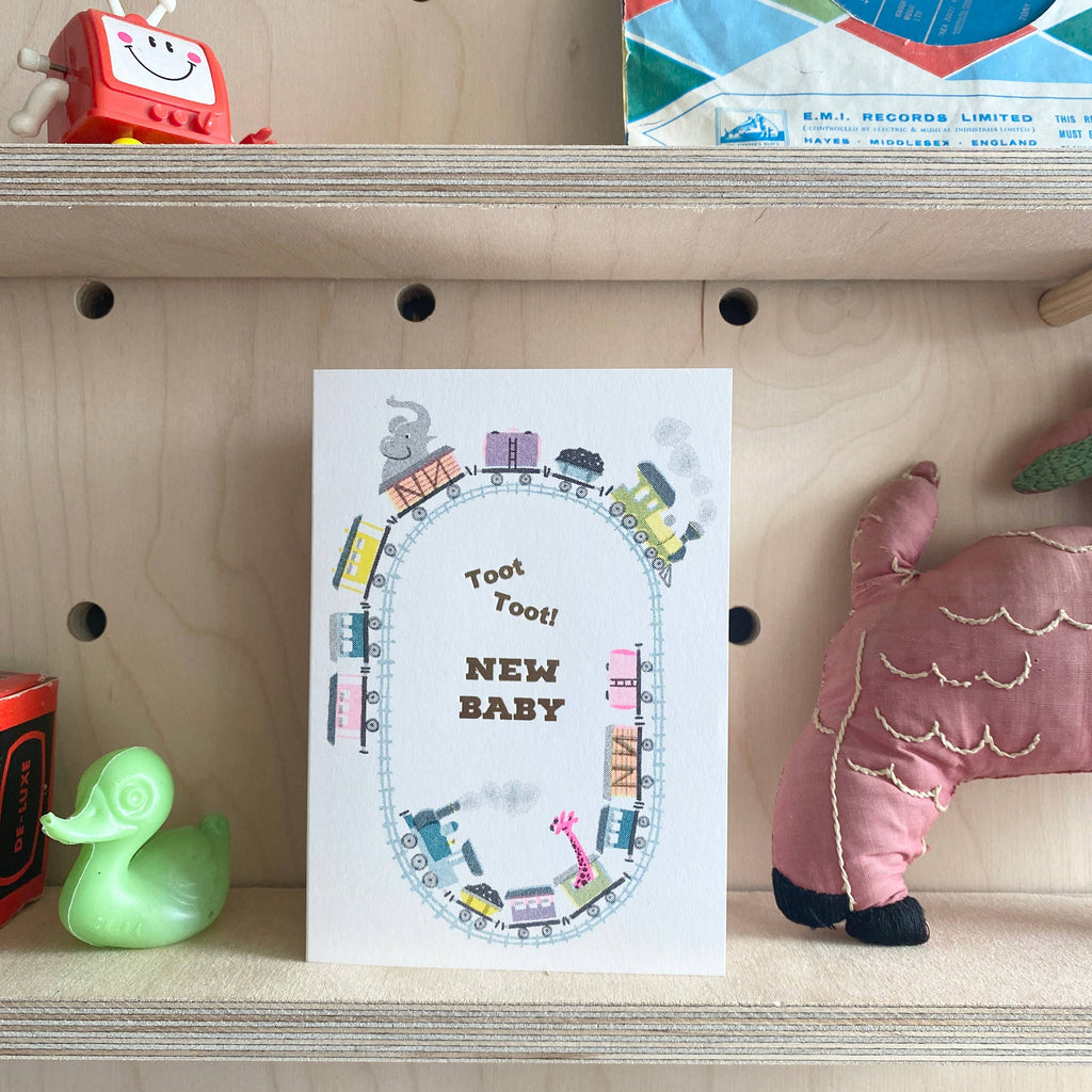 New Baby Cards - Toot Toot Train